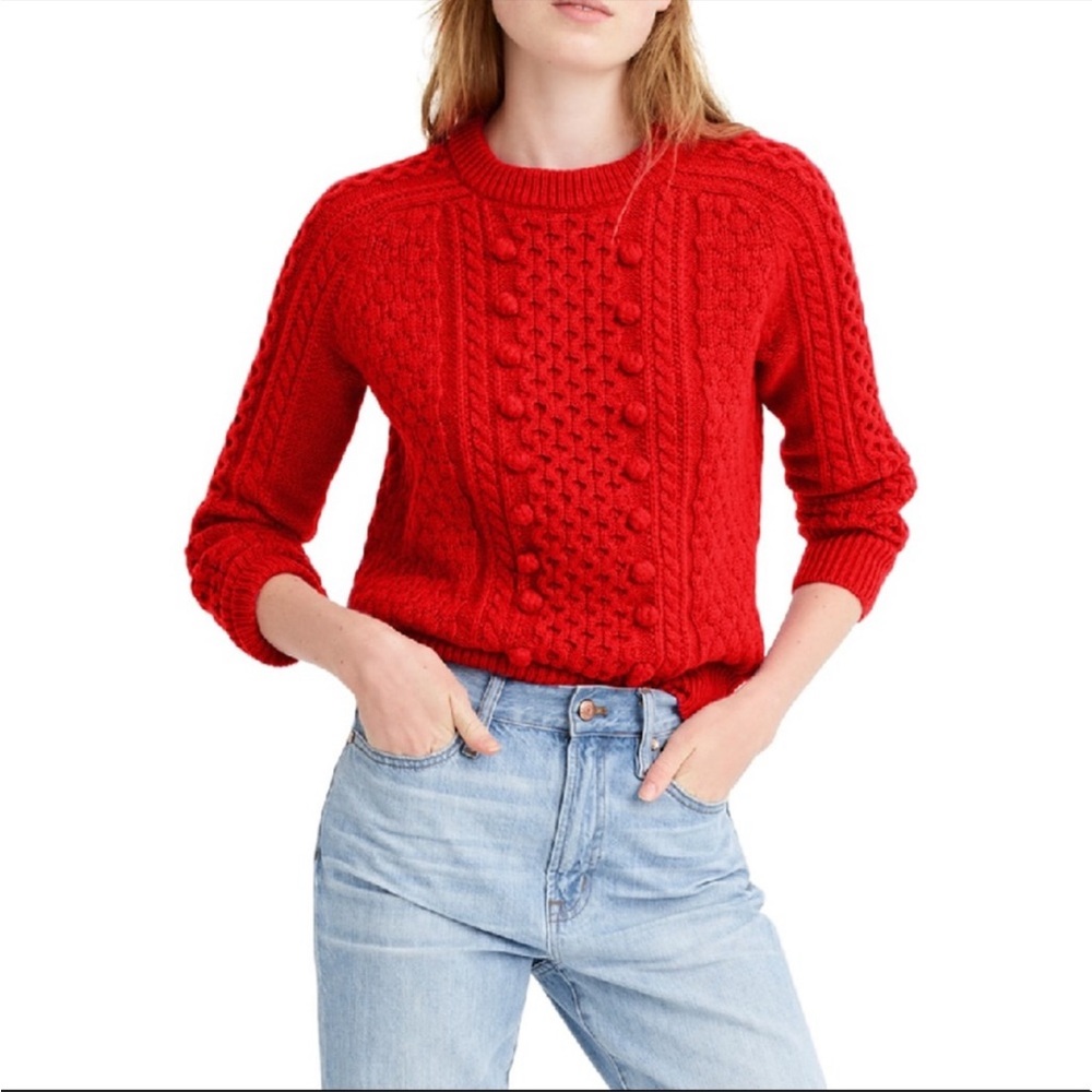 New J.Crew Popcorn Cable Knit Sweater